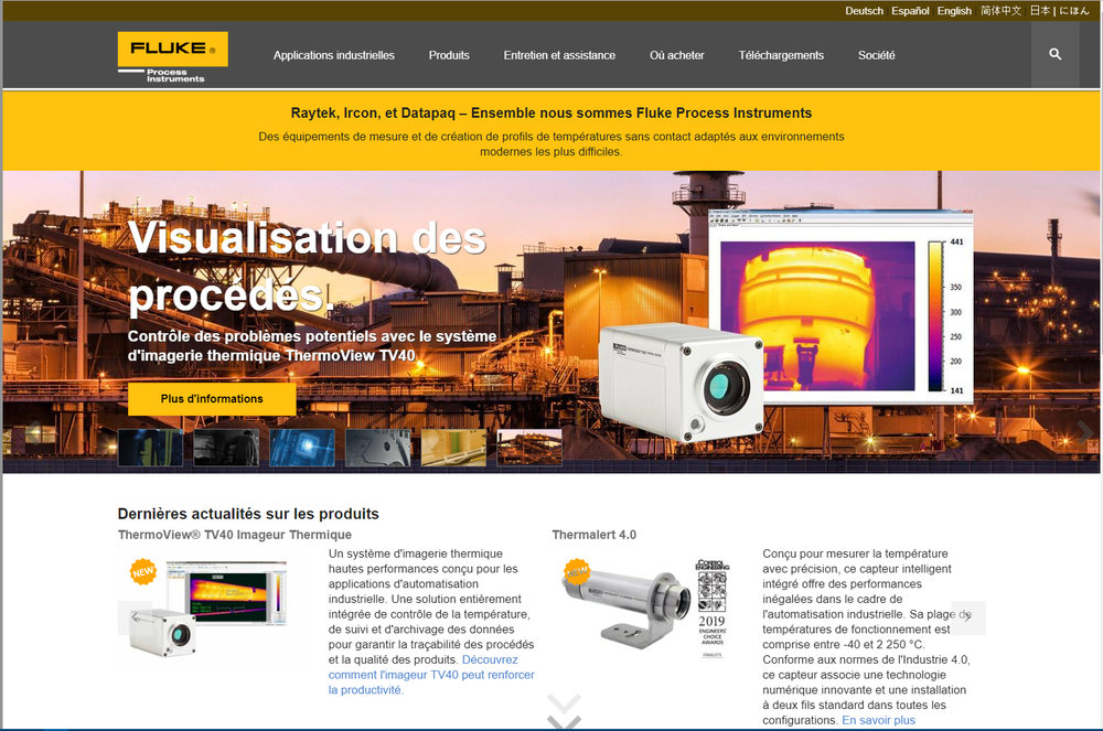 Fluke Process Instruments ouvre deux sites Web en Espagnol et en Français pour mieux servir ces clients